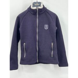 Horze Zip Up Fleece Lined Sweater Youth 11/12 Navy Blue Horses Coastal Preppy